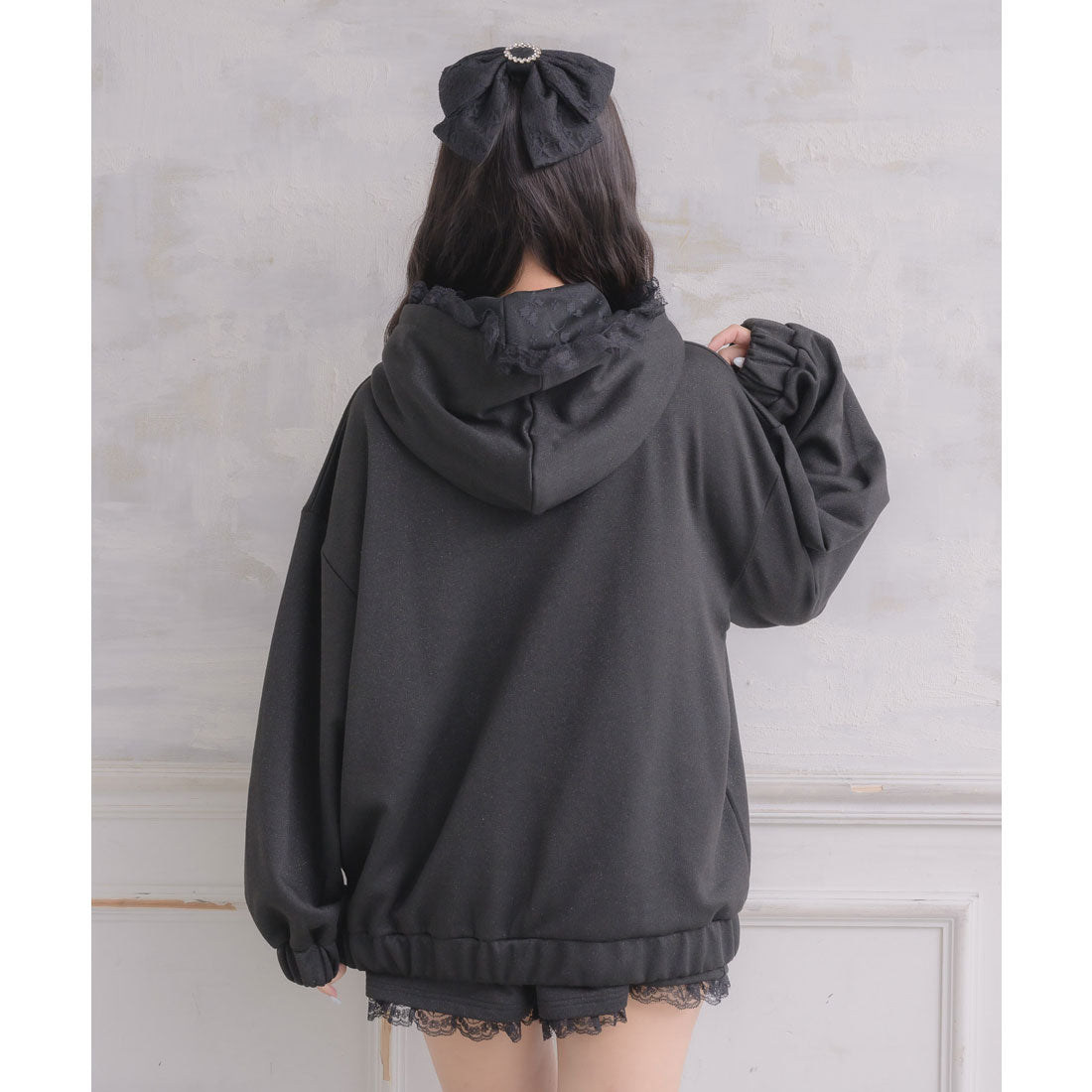 ロジータ ROJITA リボンデザインフーディーセットアップ （ブラック） ブラック