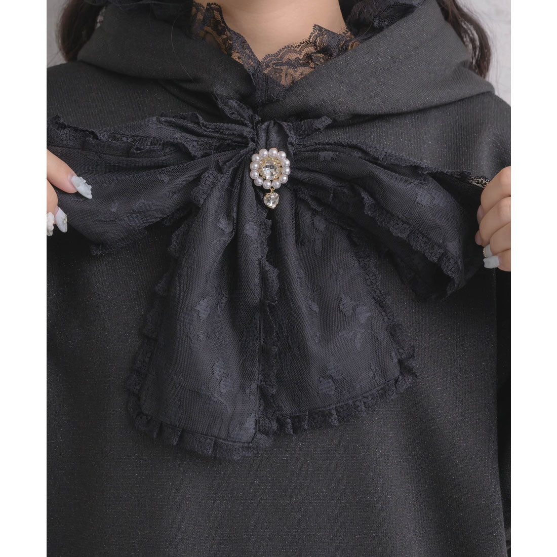 ロジータ ROJITA リボンデザインフーディーセットアップ （ブラック） ブラック