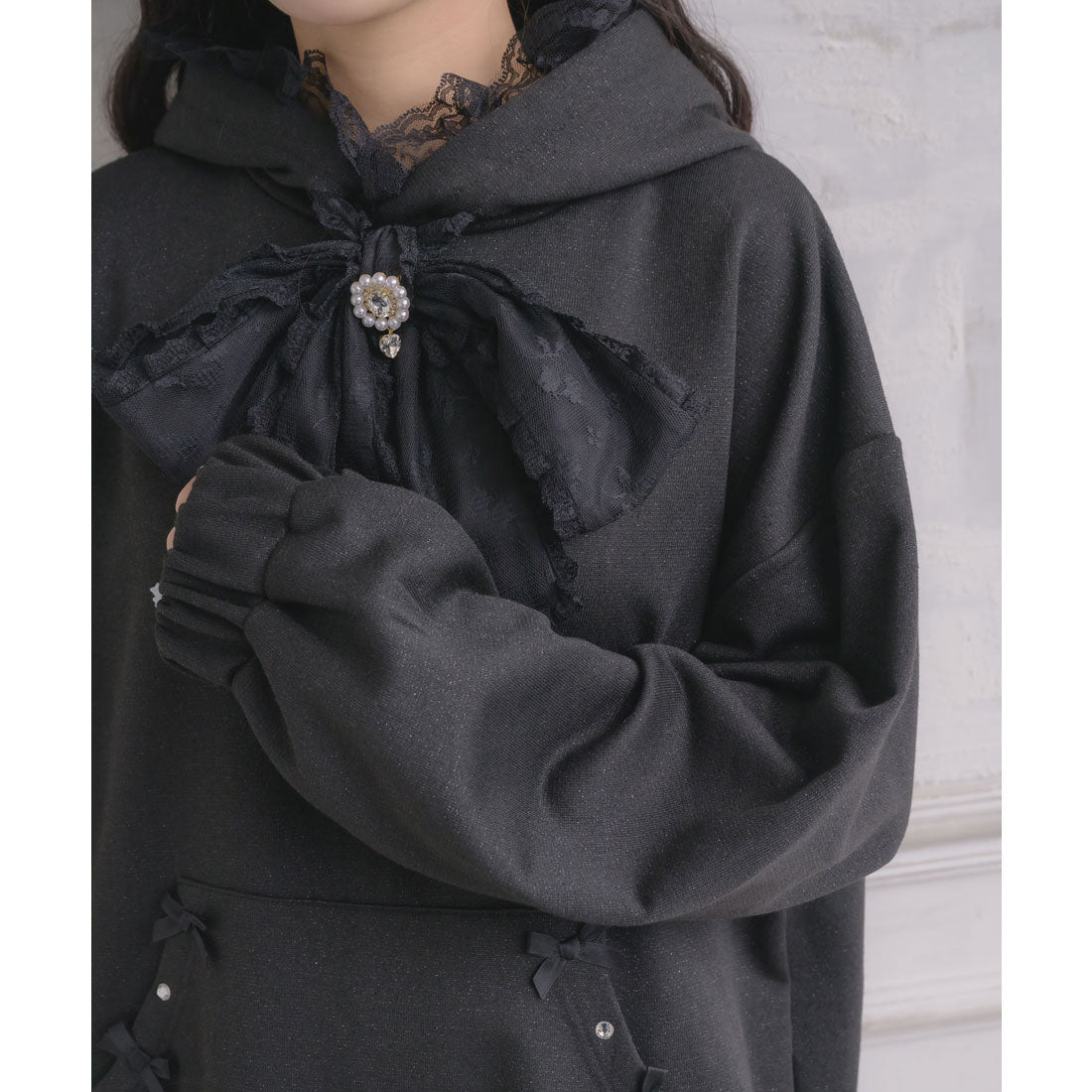 ロジータ ROJITA リボンデザインフーディーセットアップ （ブラック） ブラック