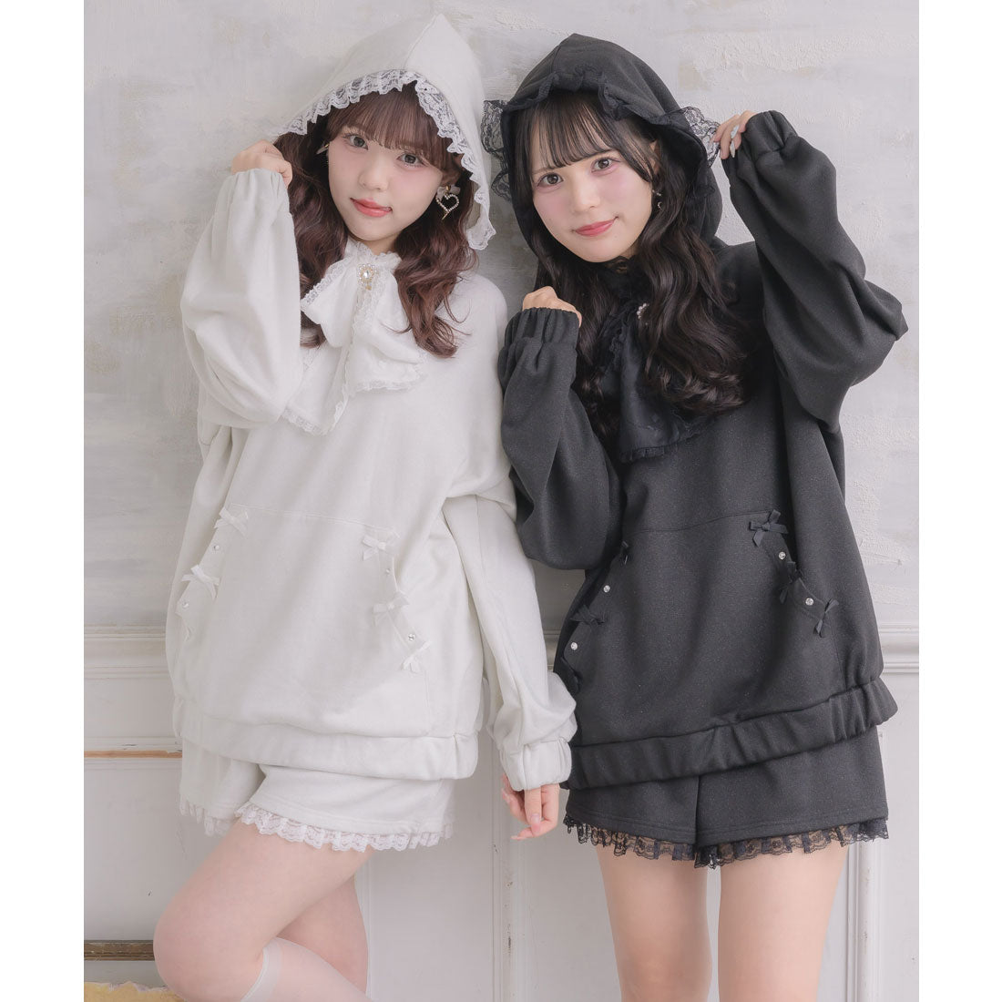 ロジータ ROJITA リボンデザインフーディーセットアップ （ブラック） ブラック