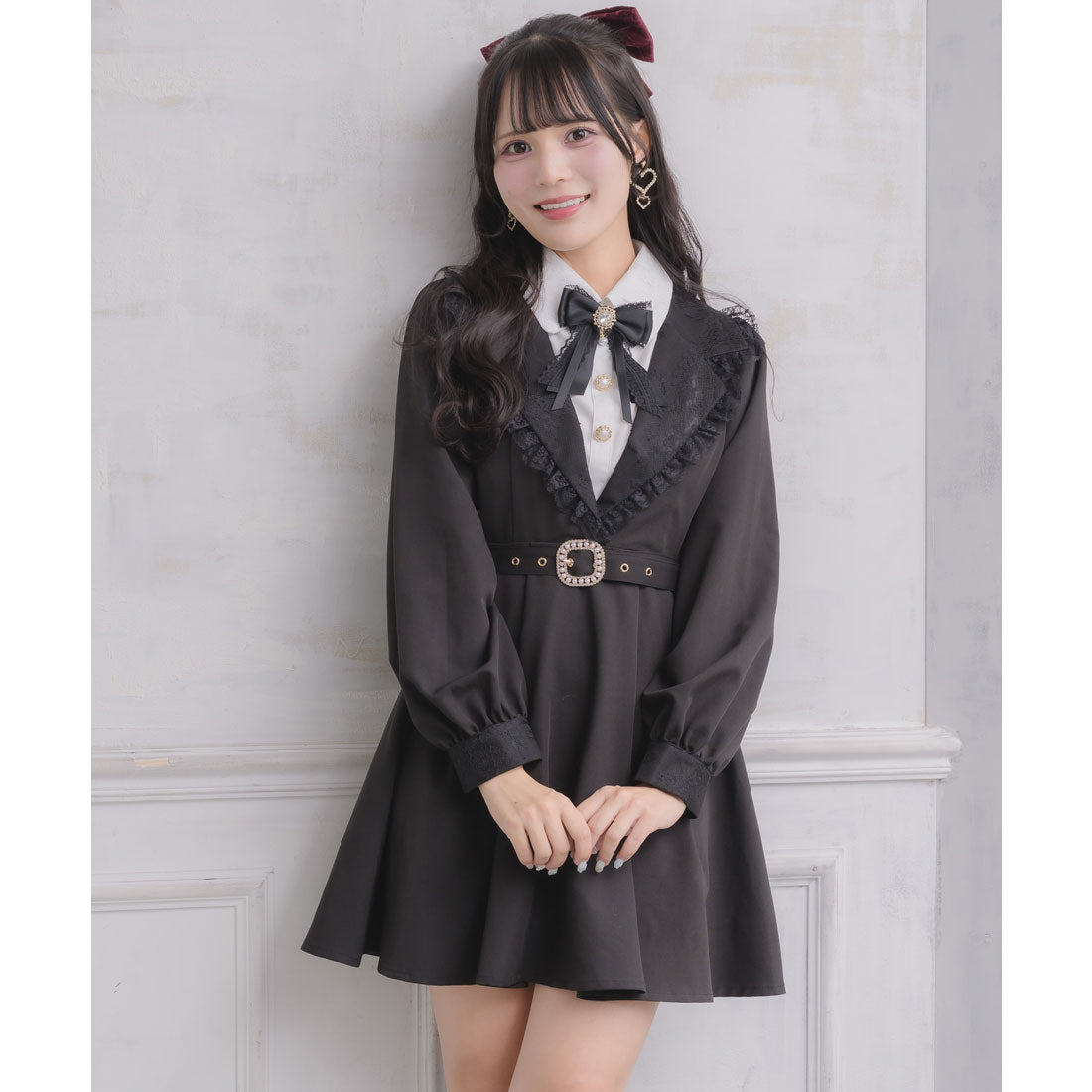 ロジータ ROJITA テーラー衿デザインワンピース （ブラック） ブラック