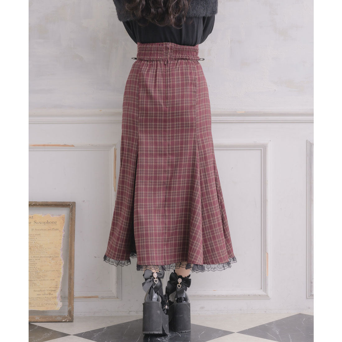 ロジータ ROJITA レースアップロングマーメイドスカート （ボルドー） ボルドー