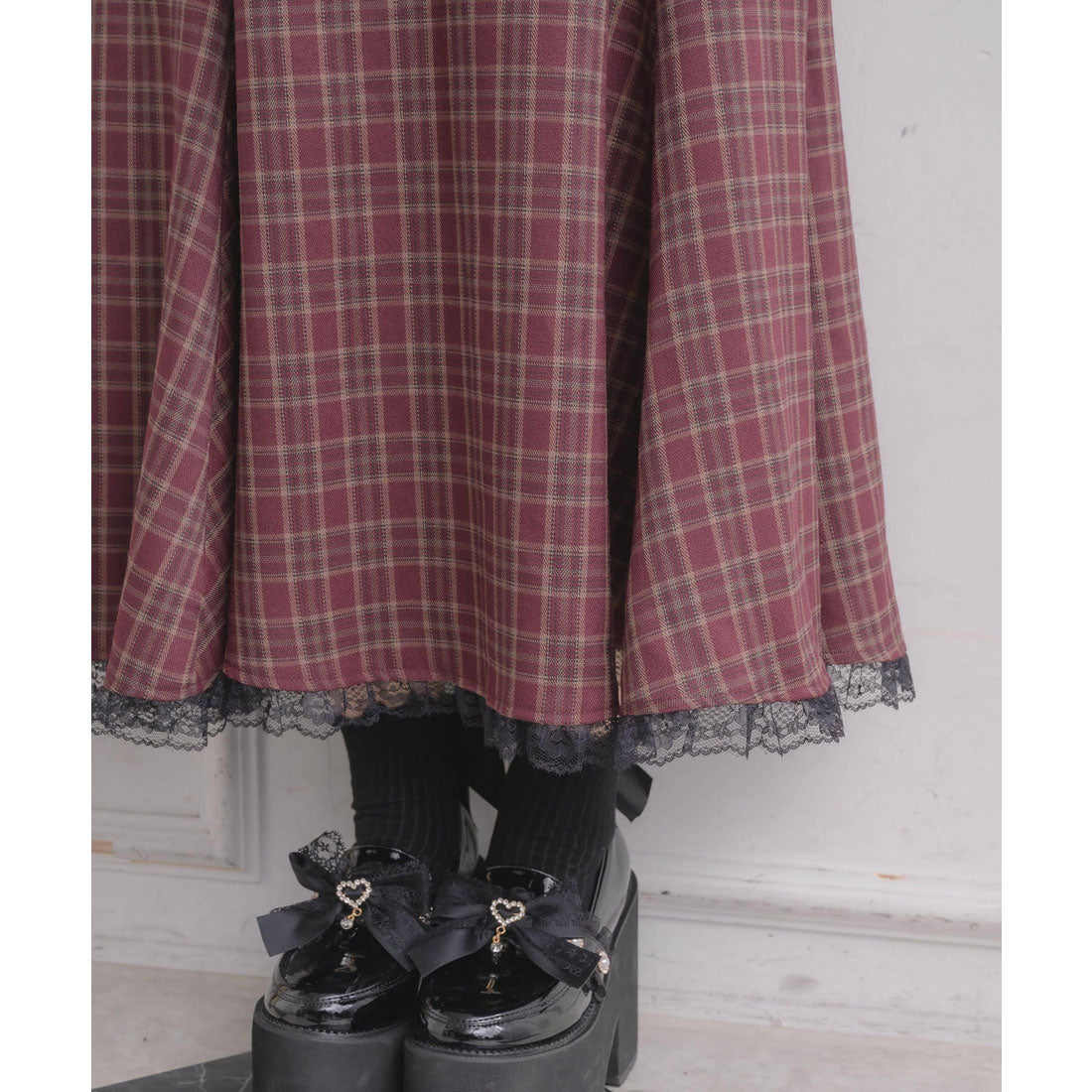 ロジータ ROJITA レースアップロングマーメイドスカート （ボルドー） ボルドー