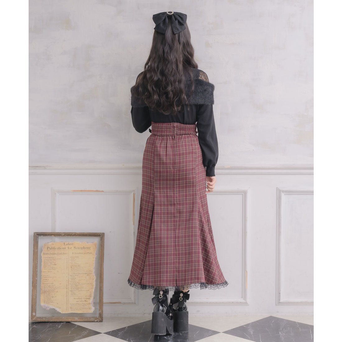 ロジータ ROJITA レースアップロングマーメイドスカート （ボルドー） ボルドー