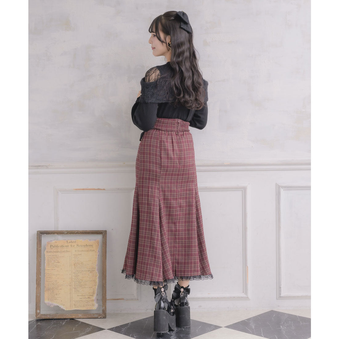 ロジータ ROJITA レースアップロングマーメイドスカート （ボルドー） ボルドー