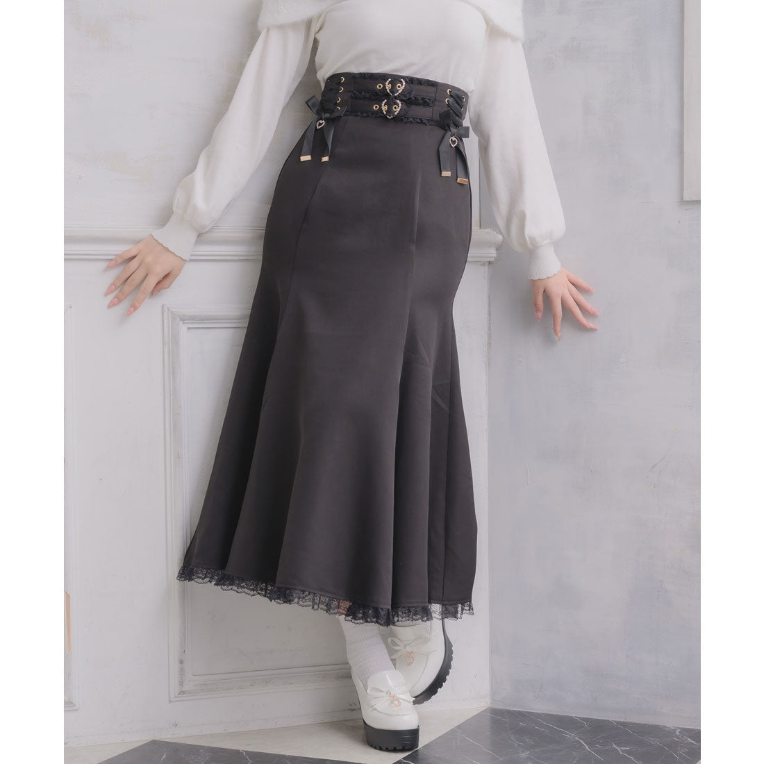 ロジータ ROJITA レースアップロングマーメイドスカート （ブラック） ブラック