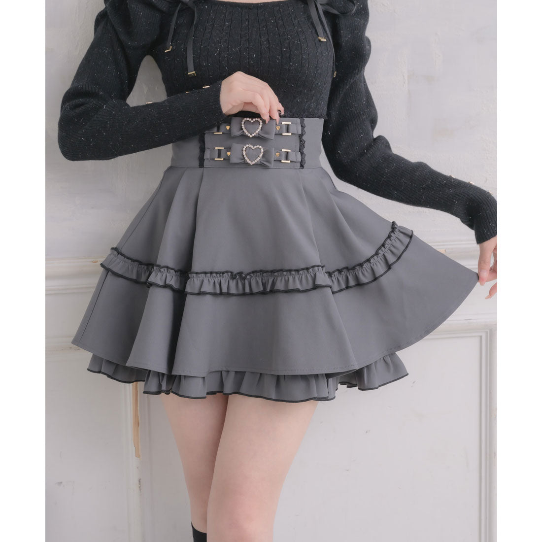 ロジータ ROJITA ベルトリボンデザインスカート （グレー） グレー