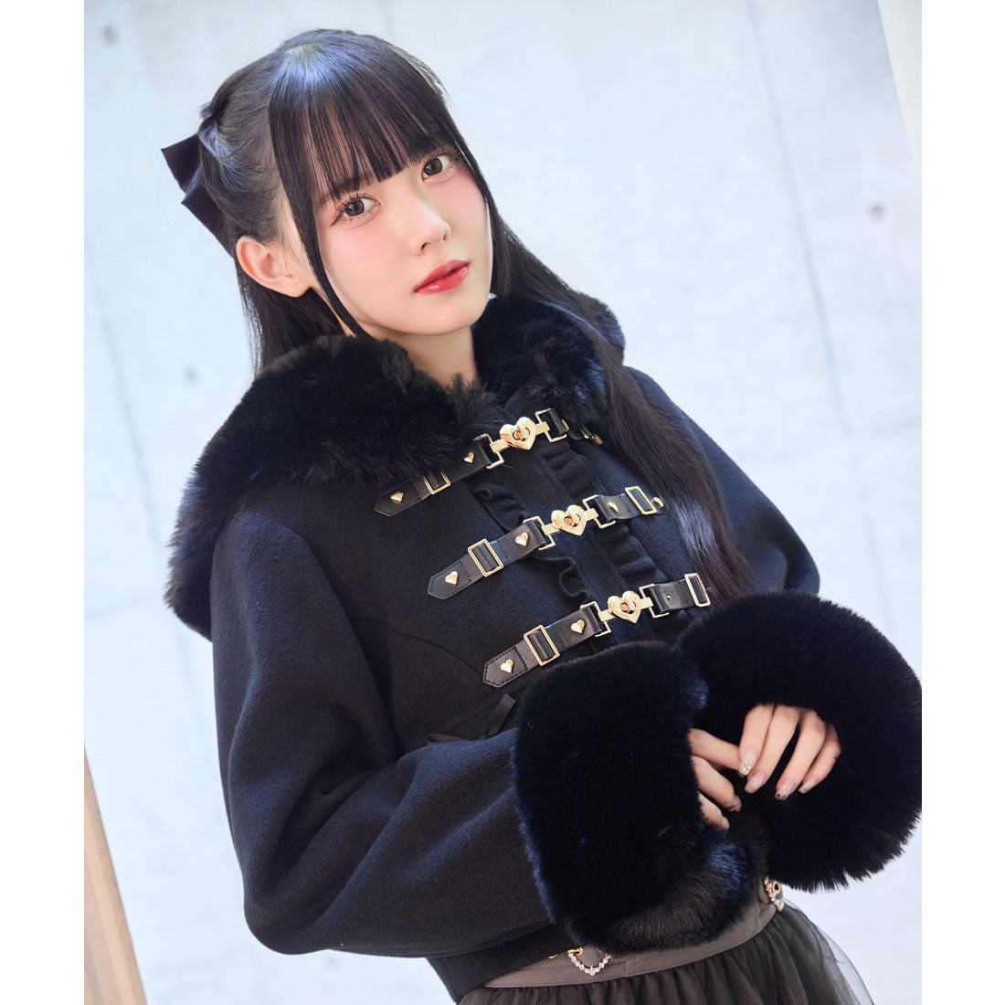 ロジータ ROJITA ハートバックルショートコート （ブラック） ブラック