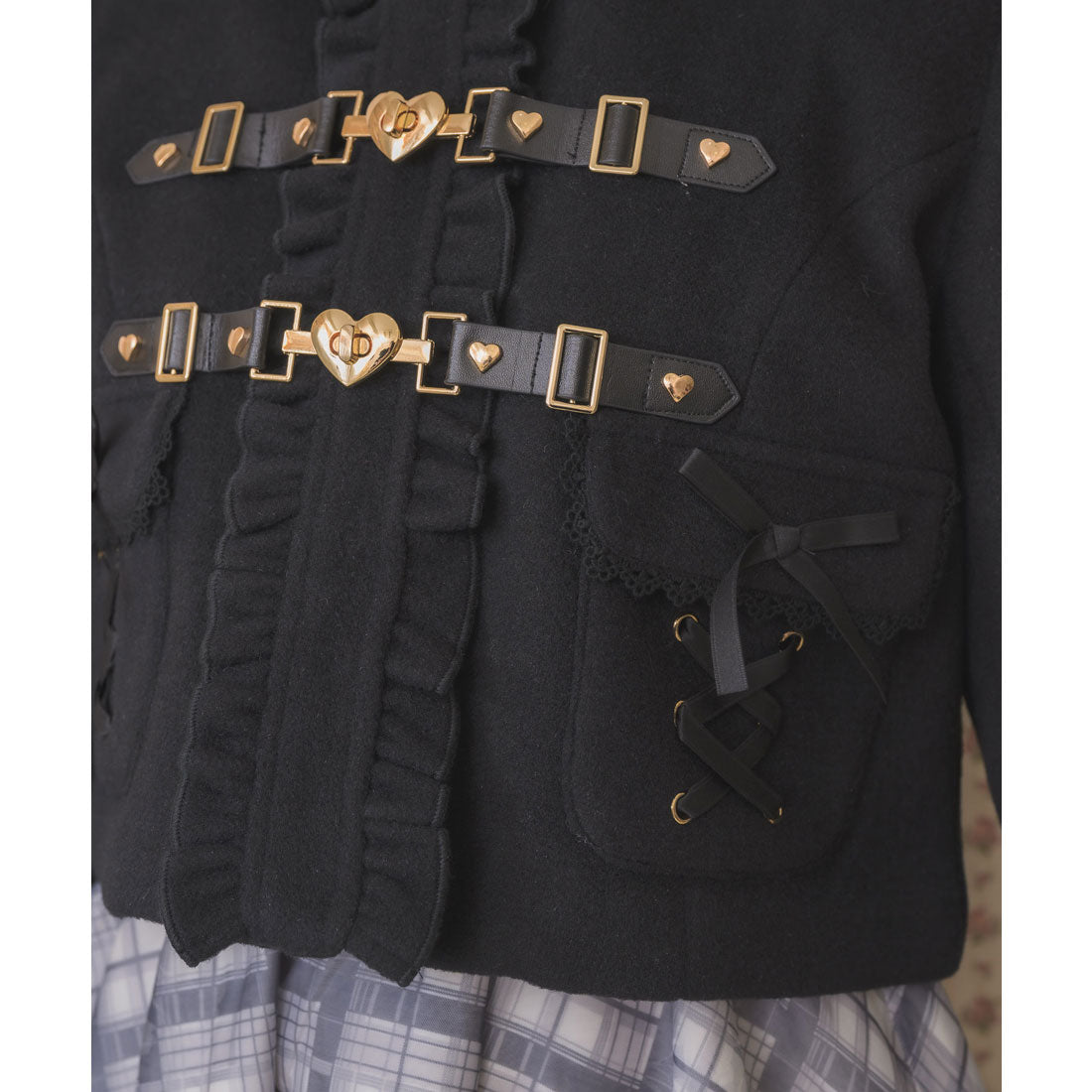 ロジータ ROJITA ハートバックルショートコート （ブラック） ブラック