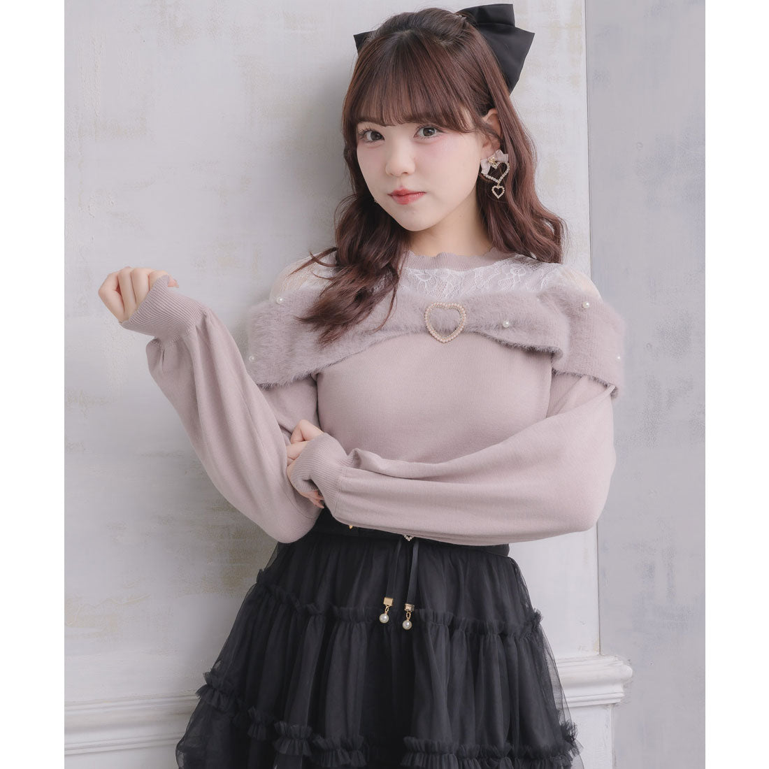 ロジータ ROJITA リボンデザインニットトップス （ピンク） ピンク