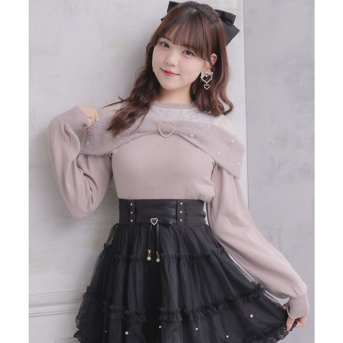 ロジータ ROJITA リボンデザインニットトップス （ピンク） ピンク