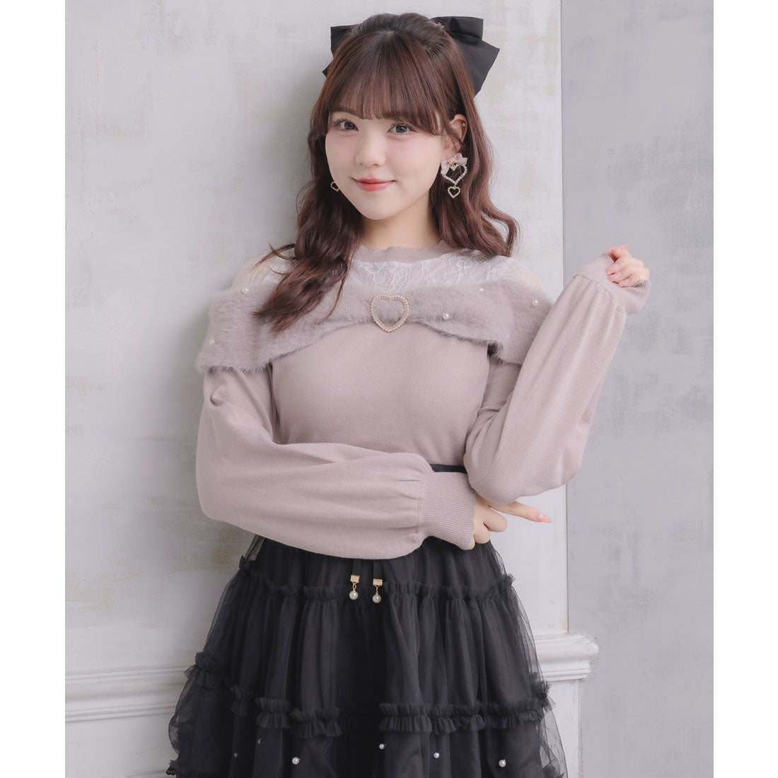 ロジータ ROJITA リボンデザインニットトップス （ピンク） ピンク