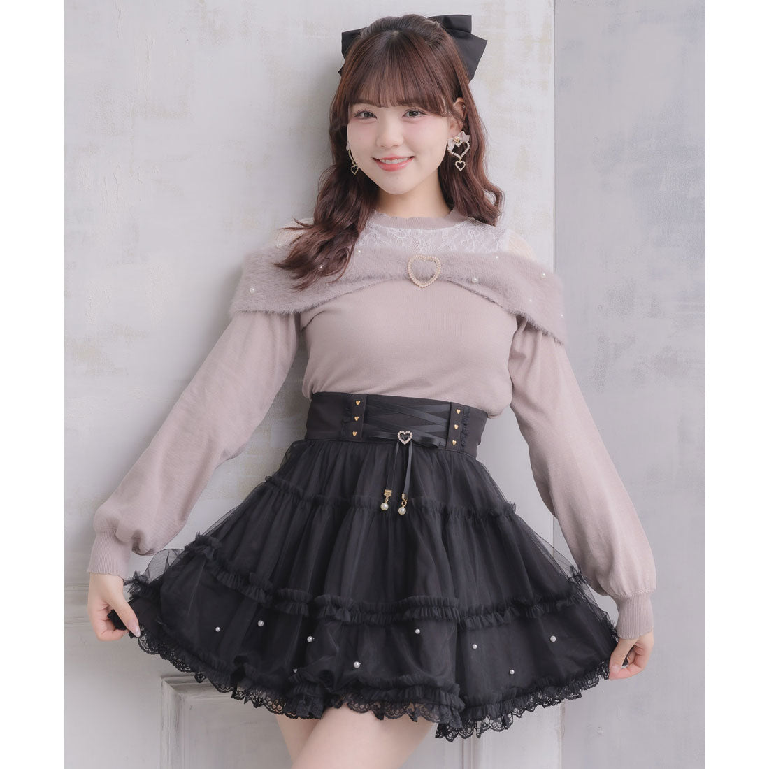 ロジータ ROJITA リボンデザインニットトップス （ピンク） ピンク