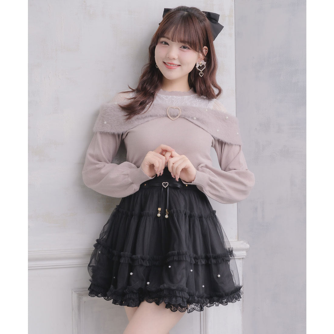 ロジータ ROJITA リボンデザインニットトップス （ピンク） ピンク