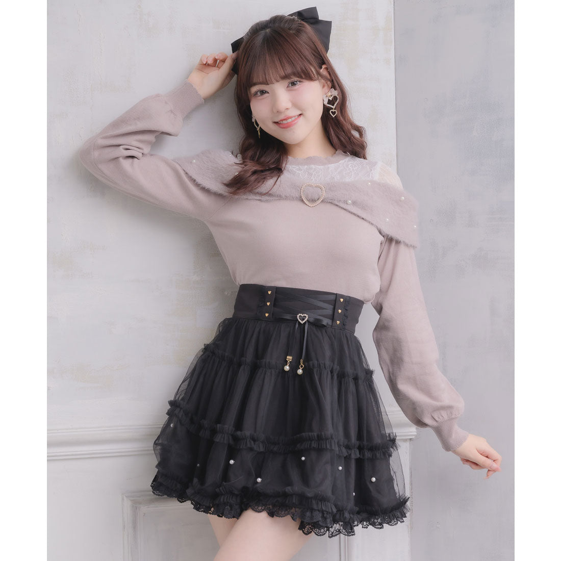 ロジータ ROJITA リボンデザインニットトップス （ピンク） ピンク