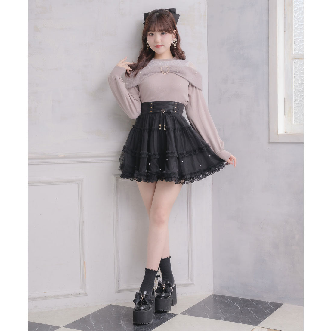 ロジータ ROJITA リボンデザインニットトップス （ピンク） ピンク