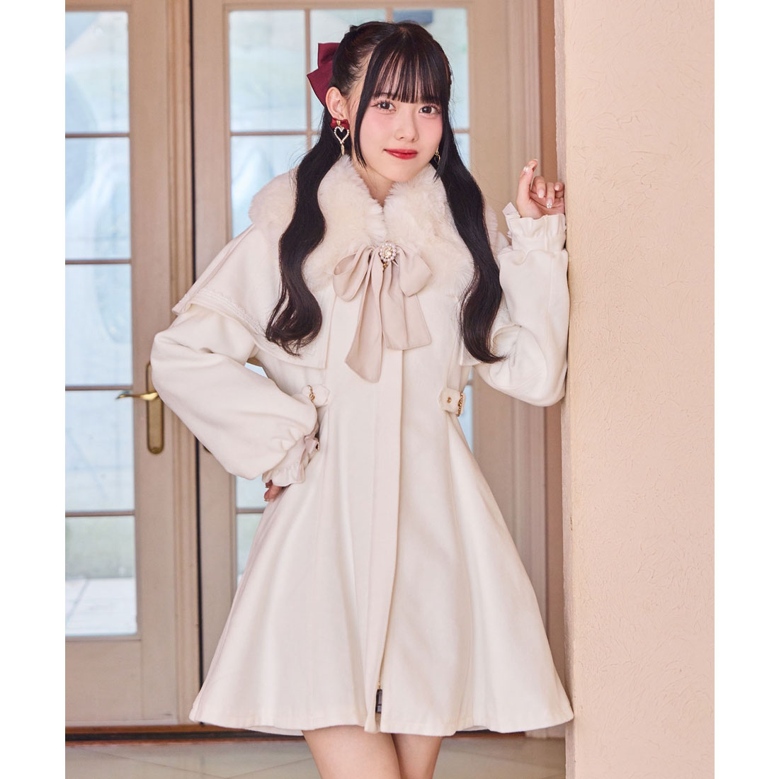 ロジータ ROJITA マルチWAYケープファーカラーコート （ホワイト） ホワイト