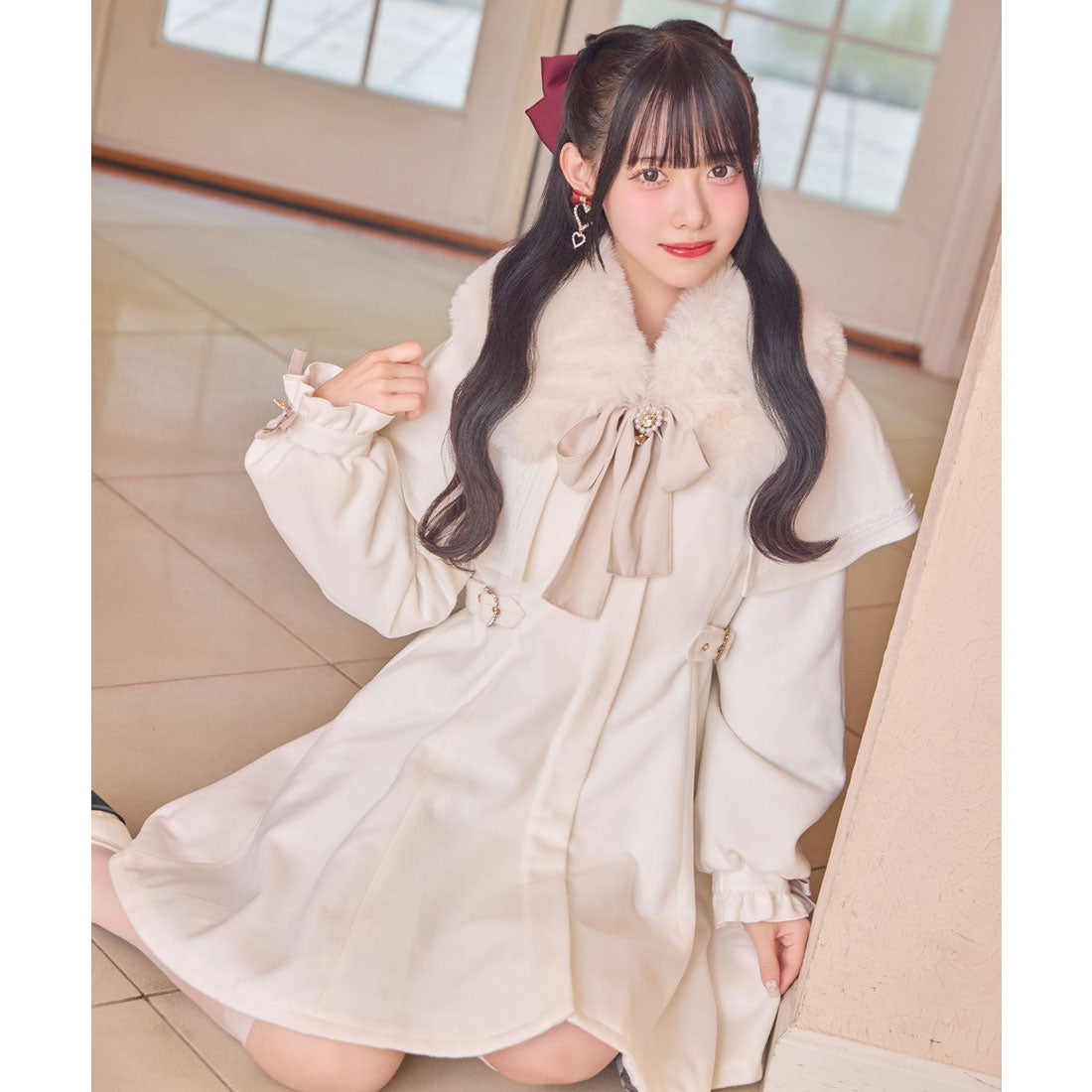 ロジータ ROJITA マルチWAYケープファーカラーコート （ホワイト） ホワイト