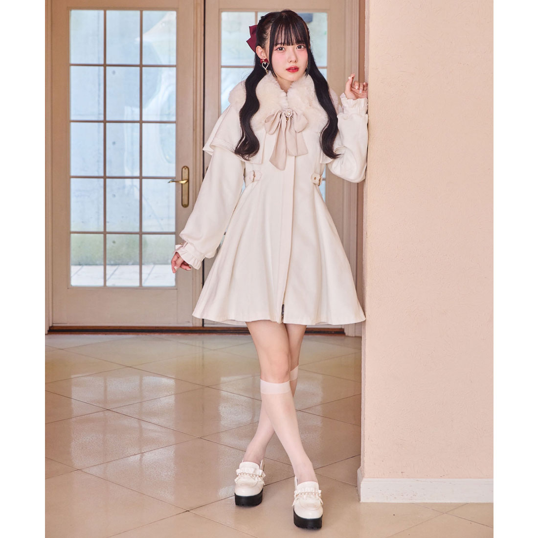 ロジータ ROJITA マルチWAYケープファーカラーコート （ホワイト） ホワイト