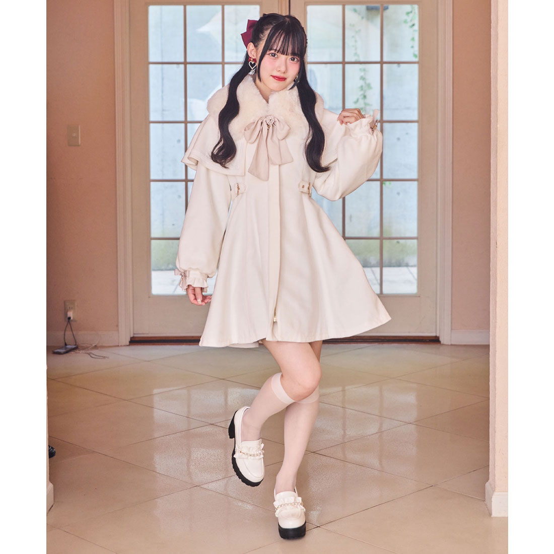 ロジータ ROJITA マルチWAYケープファーカラーコート （ホワイト） ホワイト