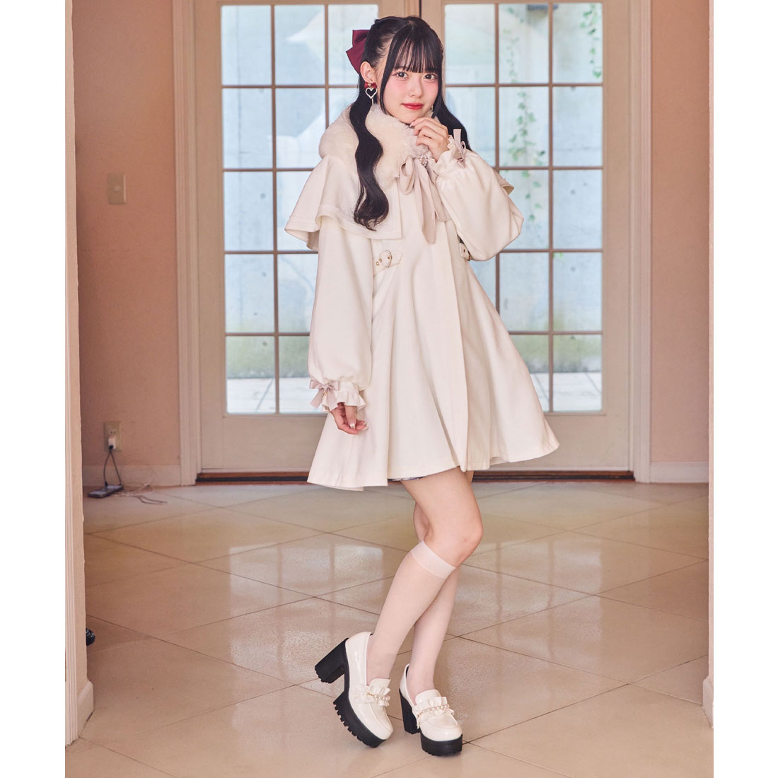 ロジータ ROJITA マルチWAYケープファーカラーコート （ホワイト） ホワイト