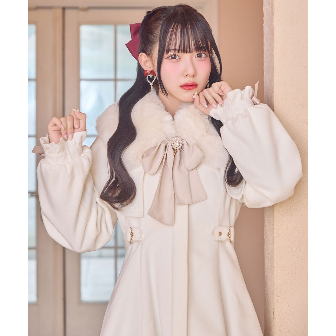 ロジータ ROJITA マルチWAYケープファーカラーコート （ホワイト） ホワイト