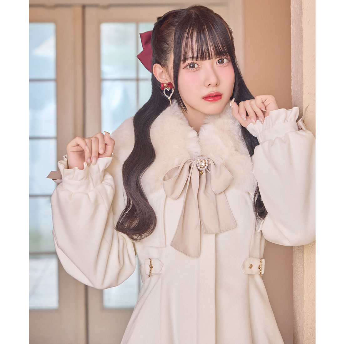 ロジータ ROJITA マルチWAYケープファーカラーコート （ホワイト） ホワイト