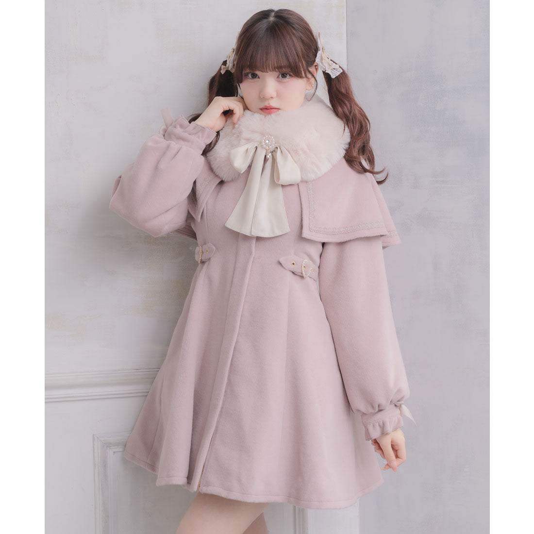 ロジータ ROJITA マルチWAYケープファーカラーコート （ピンク） ピンク