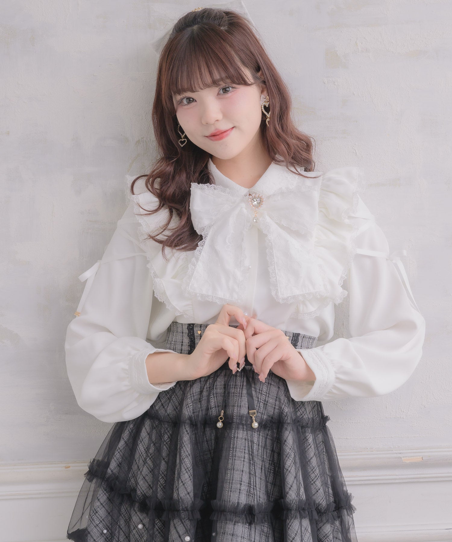 ロジータ ROJITA ボータイレースアップスリーブブラウス （ホワイト） ホワイト