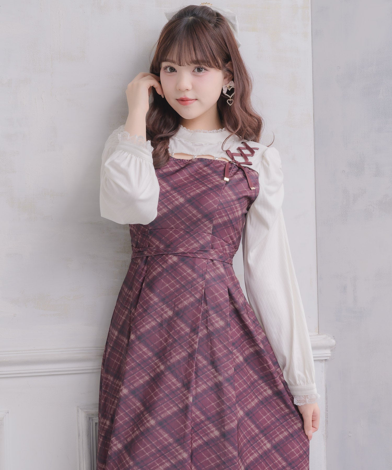 ロジータ ROJITA デコルテ開きロングワンピース （ボルドー） ボルドー