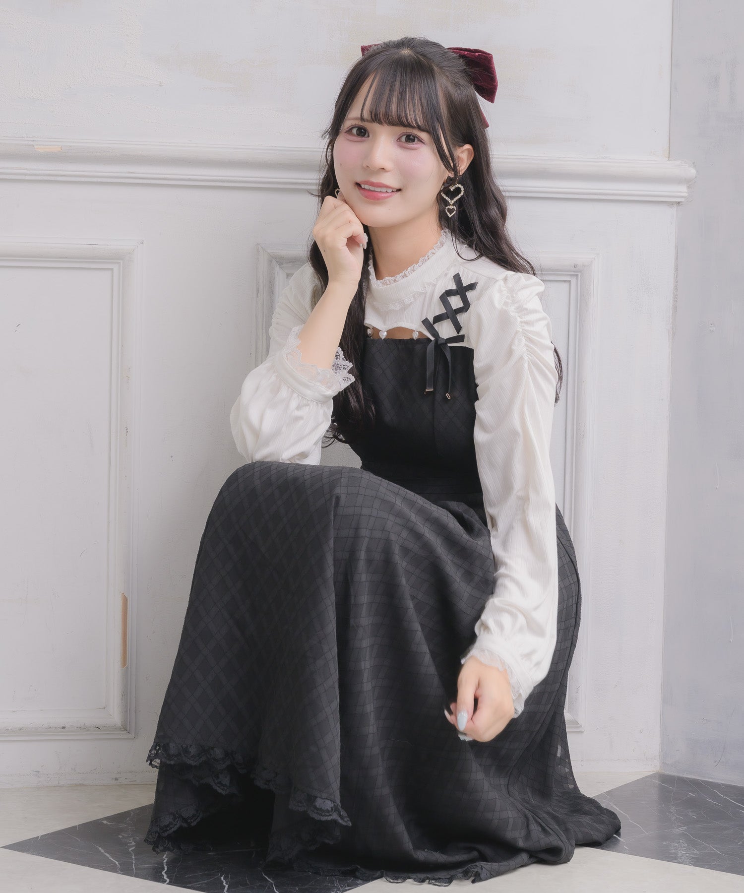 ロジータ ROJITA デコルテ開きロングワンピース （ブラック） ブラック