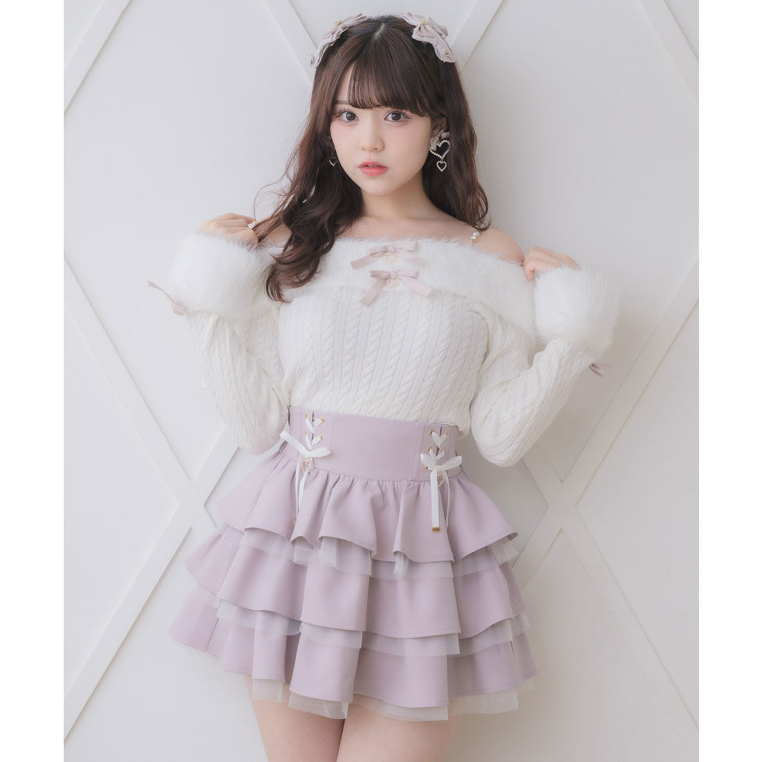 ロジータ ROJITA シャギーオフショルニットトップス （ホワイト） ホワイト