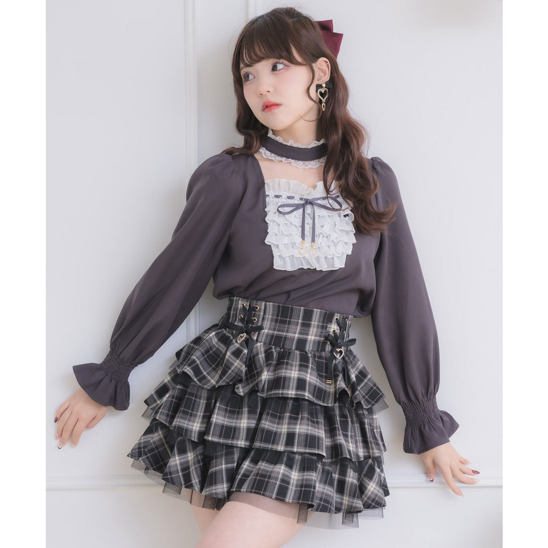 ロジータ ROJITA メイドライクフリルトップス （グレー） グレー