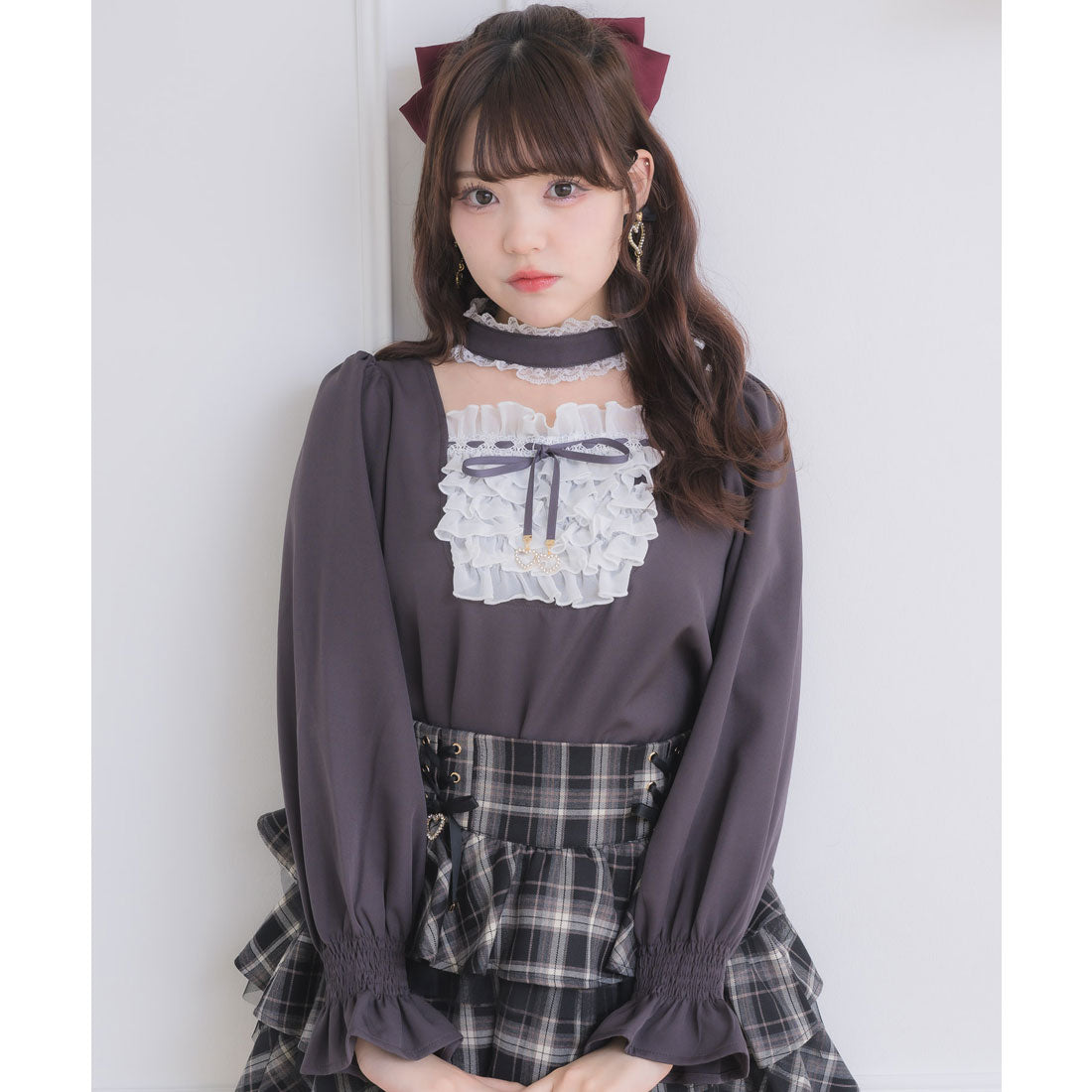 ロジータ ROJITA メイドライクフリルトップス （グレー） グレー