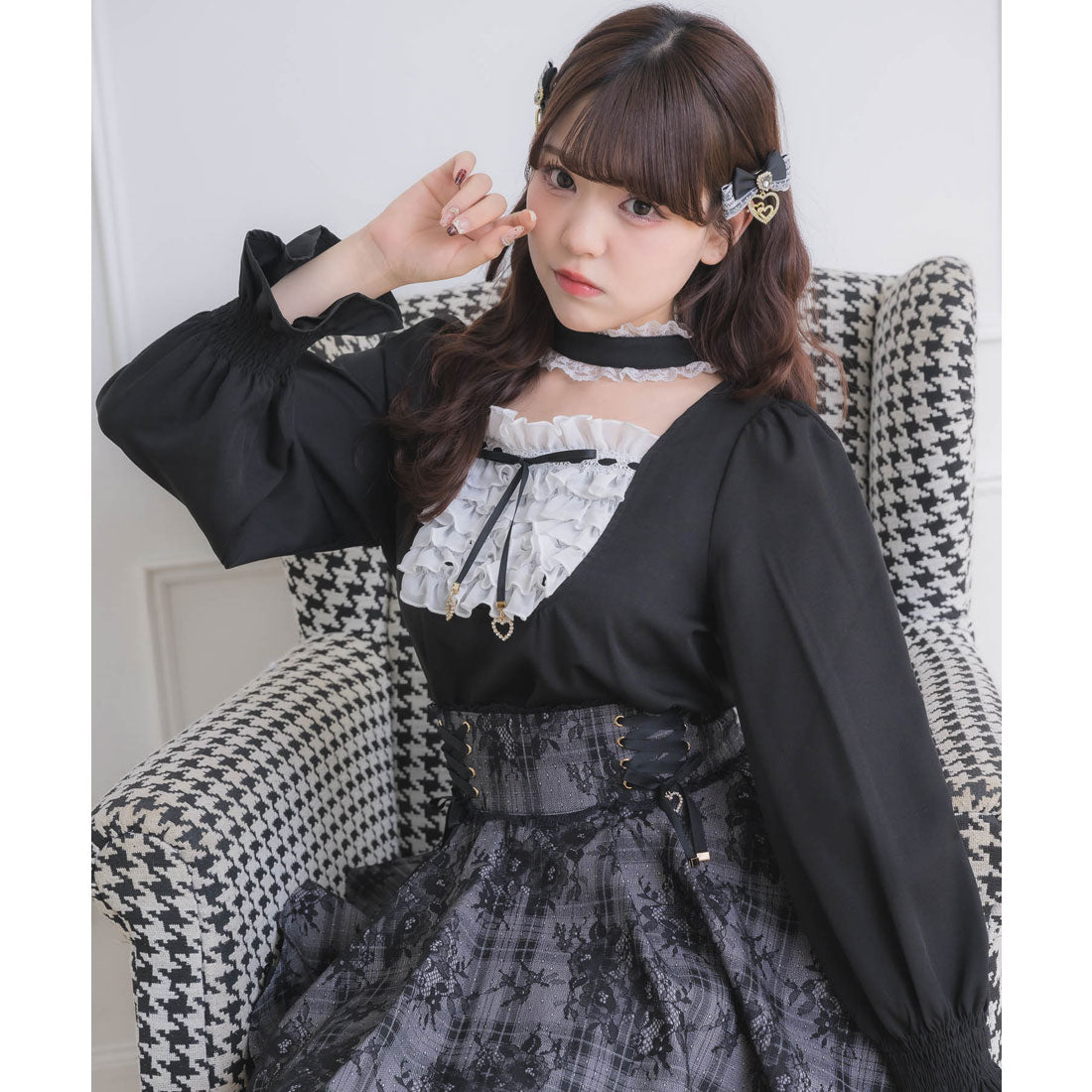 ロジータ ROJITA メイドライクフリルトップス （ブラック） ブラック