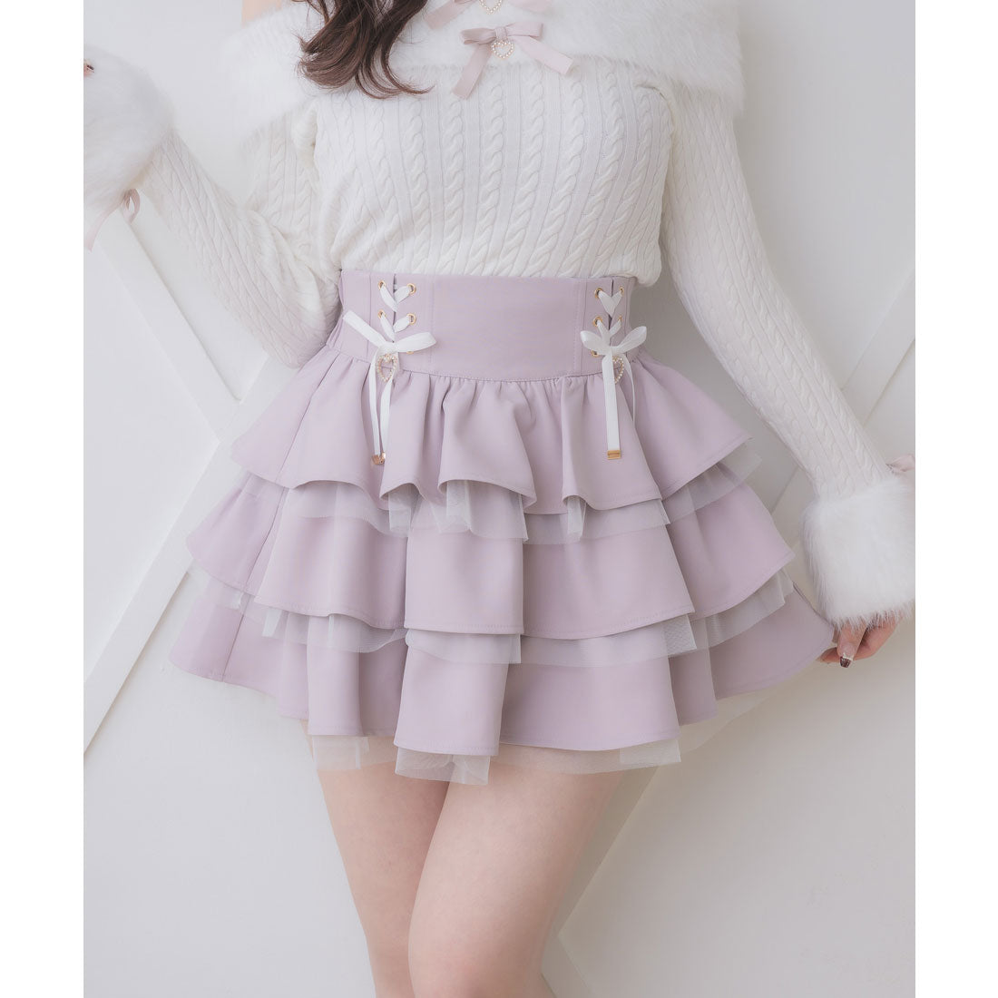 ロジータ ROJITA レースアップティアードミニスカパン （ピンク） ピンク