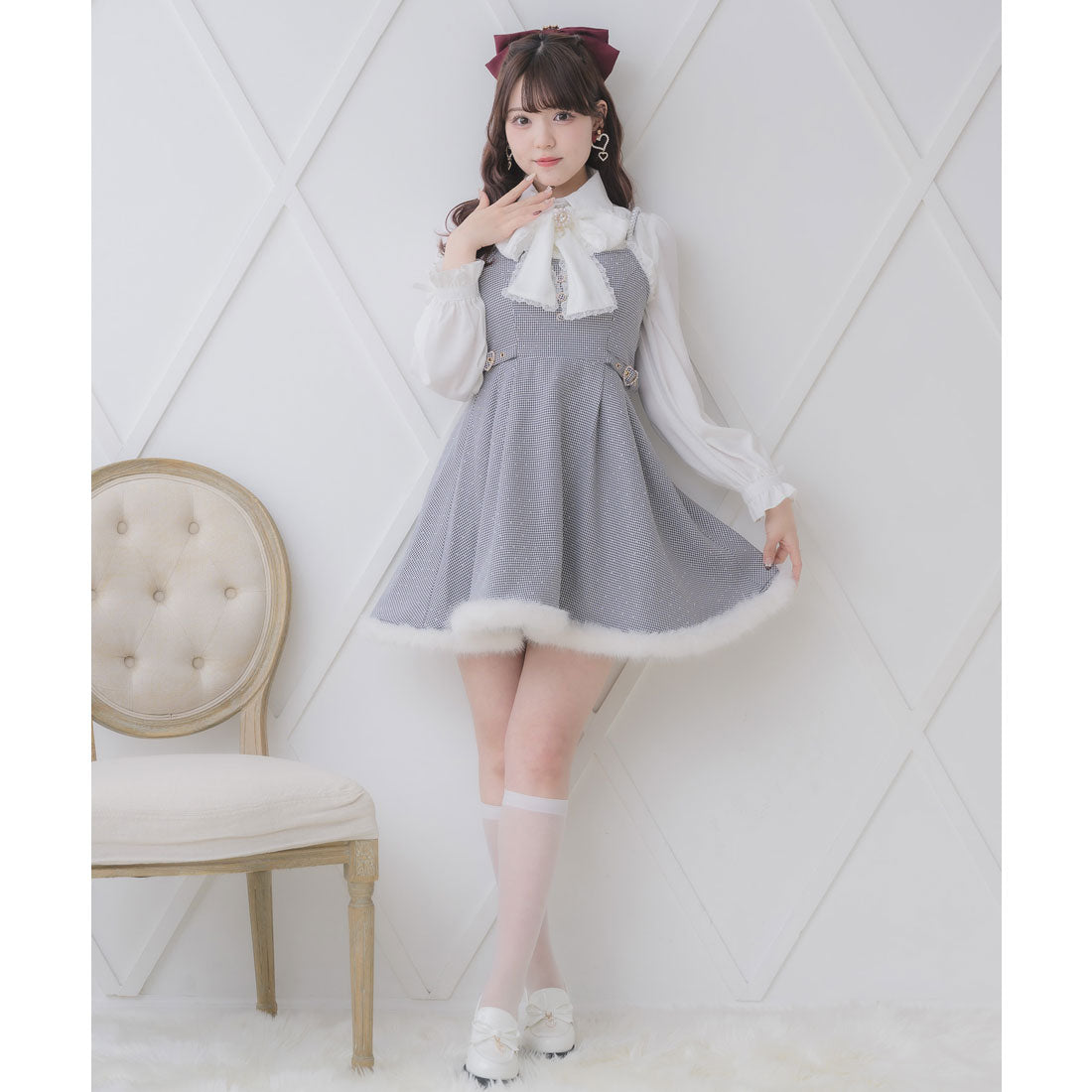 ロジータ ROJITA ファー付きキャミワンピース （マルチ） マルチ