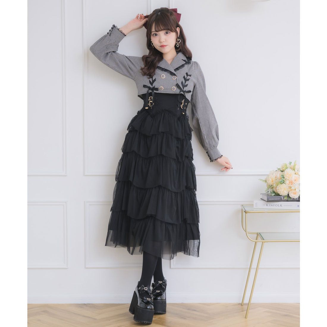 ロジータ ROJITA テーラードドッキングワンピース （チェック） チェック