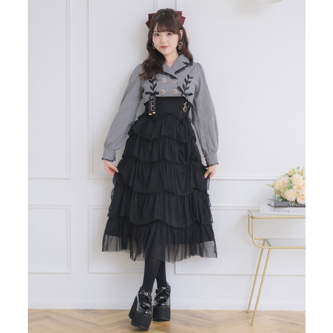 ロジータ ROJITA テーラードドッキングワンピース （チェック） チェック