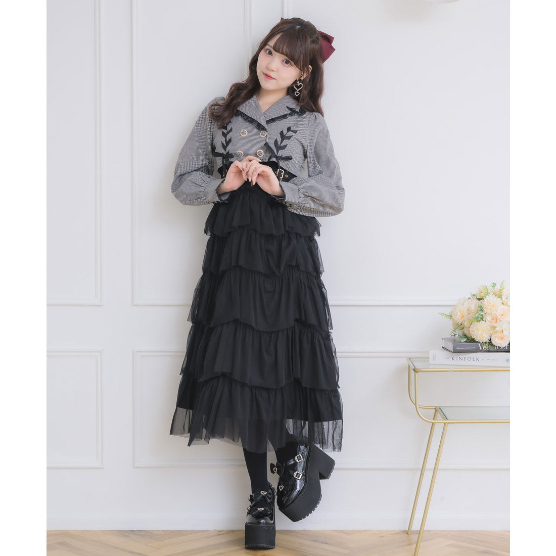 ロジータ ROJITA テーラードドッキングワンピース （チェック） チェック