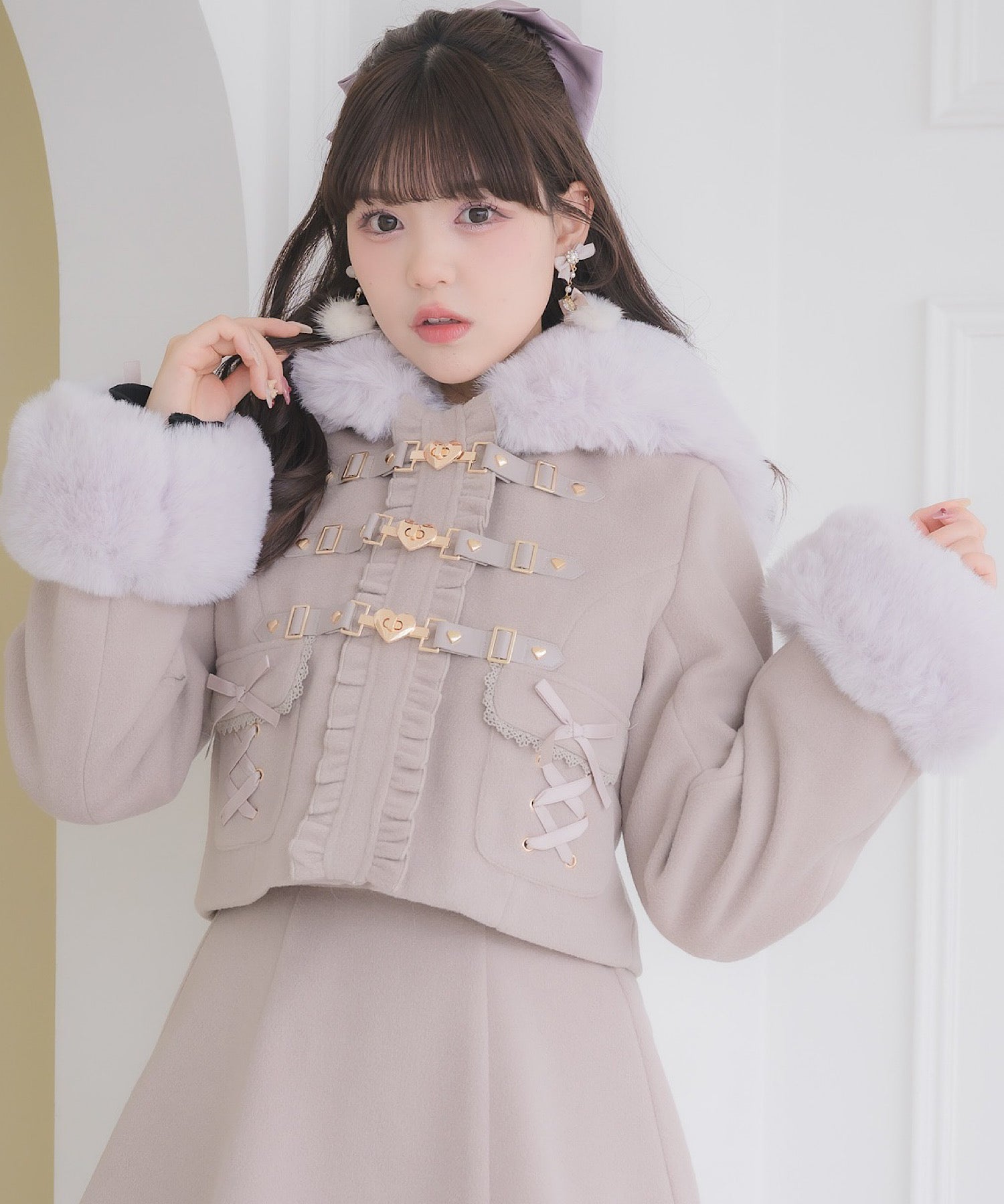 ロジータ ROJITA ハートバックルショートコート