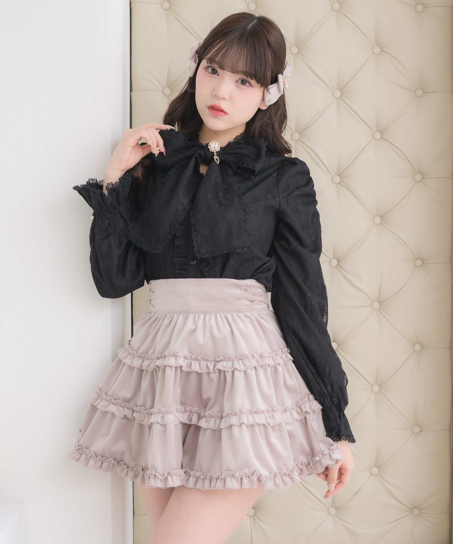 ロジータ ROJITA レースボウタイブラウス （ブラック） ブラック