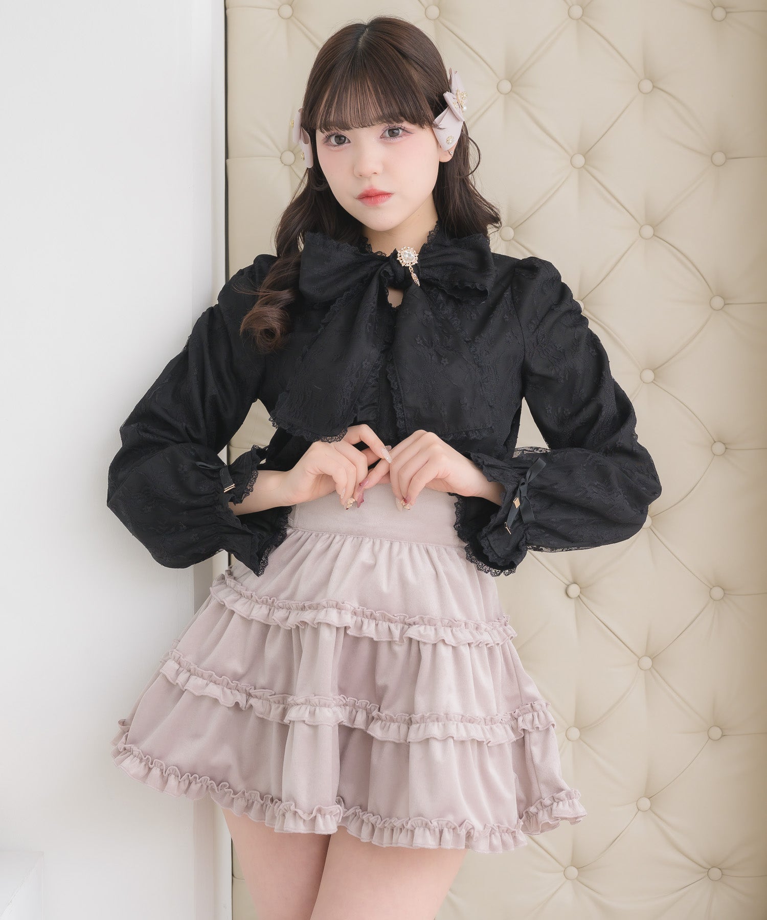 ロジータ ROJITA レースボウタイブラウス （ブラック） ブラック