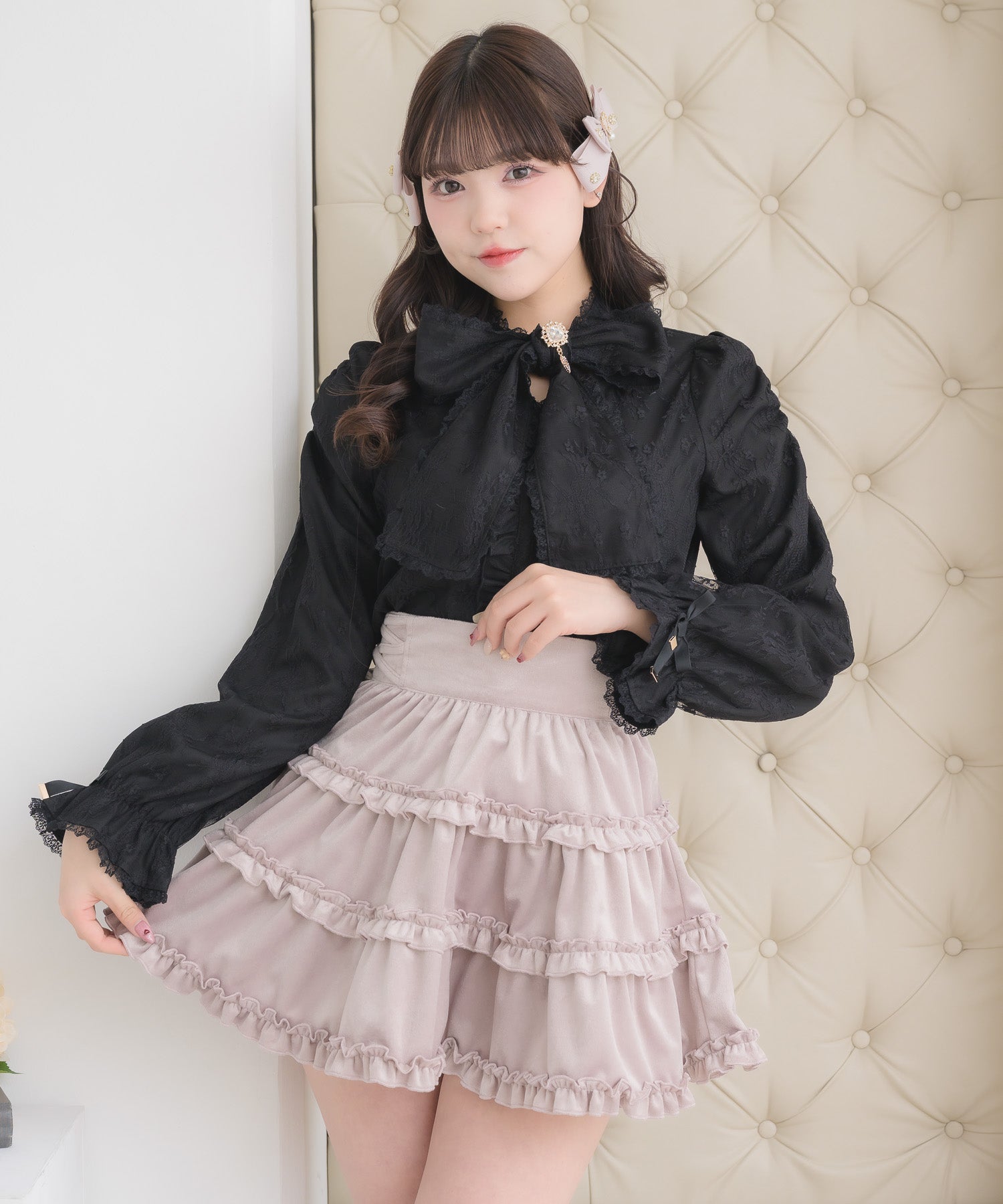 ロジータ ROJITA レースボウタイブラウス （ブラック） ブラック