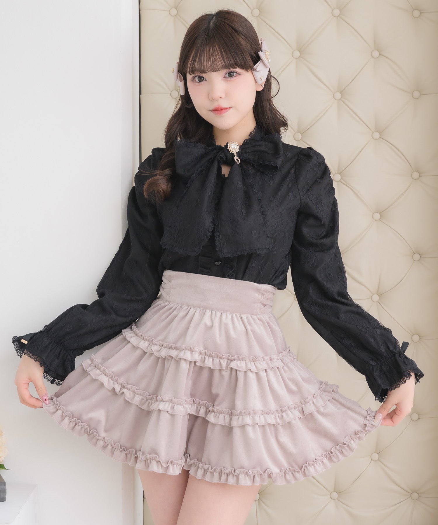 ロジータ ROJITA レースボウタイブラウス （ブラック） ブラック