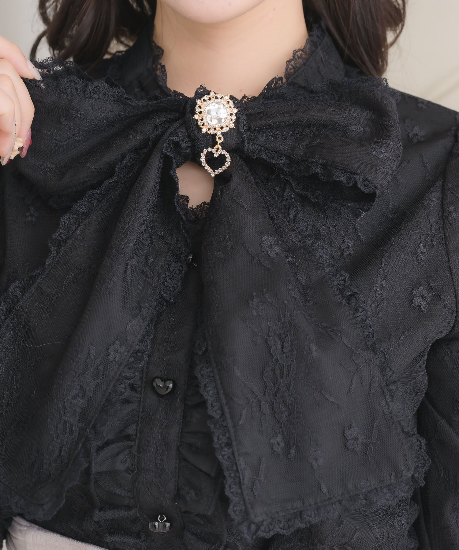 ロジータ ROJITA レースボウタイブラウス （ブラック） ブラック