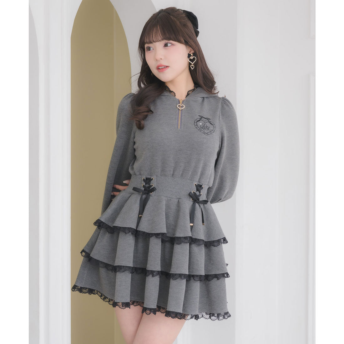 ロジータ ROJITA ティアードスウェットワンピース （グレー） グレー