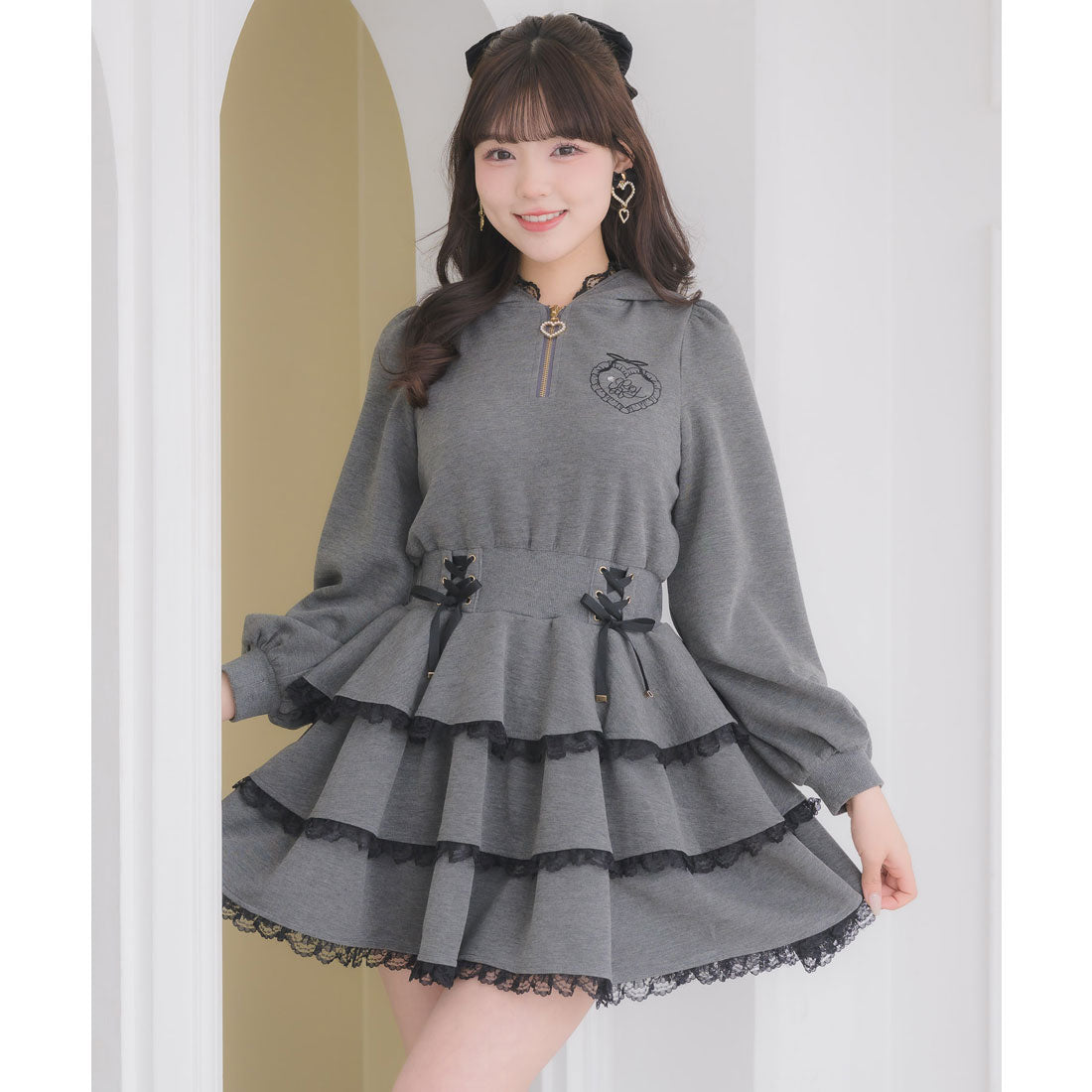ロジータ ROJITA ティアードスウェットワンピース （グレー） グレー