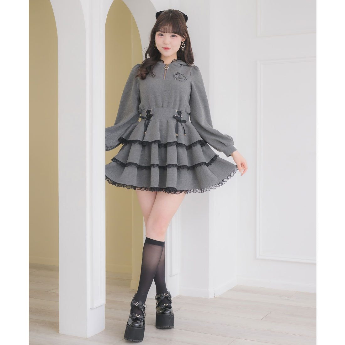 ロジータ ROJITA ティアードスウェットワンピース （グレー） グレー