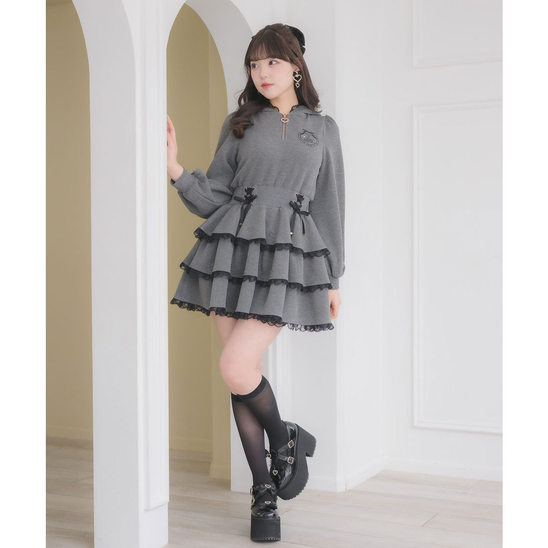 ロジータ ROJITA ティアードスウェットワンピース （グレー） グレー